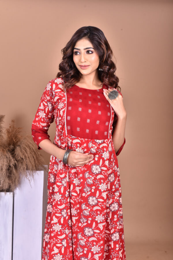 ANARKALI COTTON KALANKARI PRINTED FROCK KURTI FOR WOMEN(M,L,XL) - Image 4