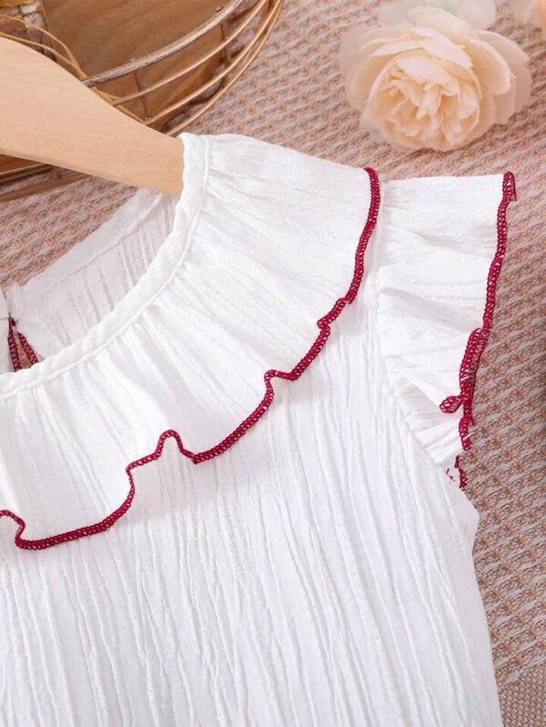 Maroon Color Skirt & White Color Top Set For (1-6) Years Girls. - Image 4